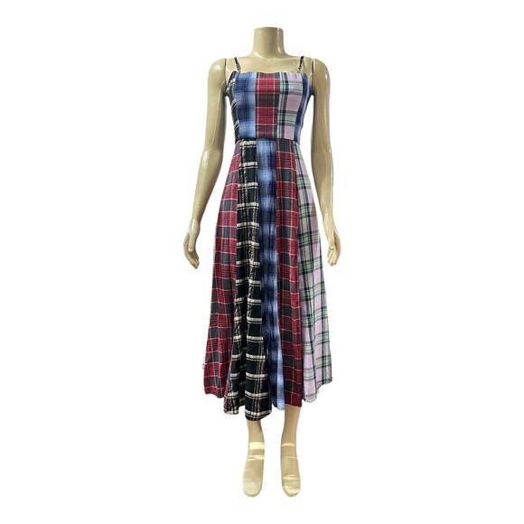 Autumn Adeigbo Womens Sierra Dress Size 2 Plaid Grunge Academia Preppy A-Line - Picture 2 of 16